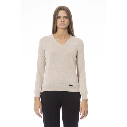 Baldinini Trend Beige Cashmere Damtröja