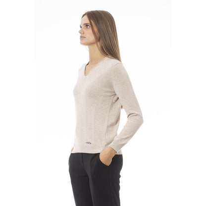 Baldinini Trend Beige Cashmere Damtröja