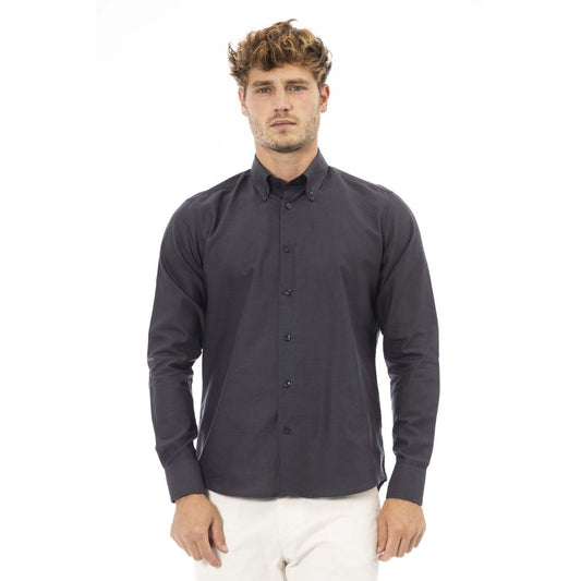 Camisa de algodón gris Baldinini Trend para hombre