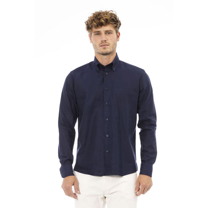 Camisa de algodón azul Baldinini Trend para hombre