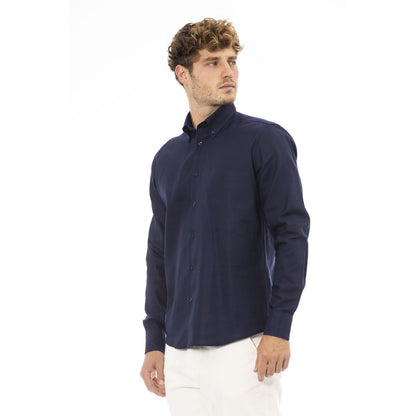 Camisa de algodón azul Baldinini Trend para hombre