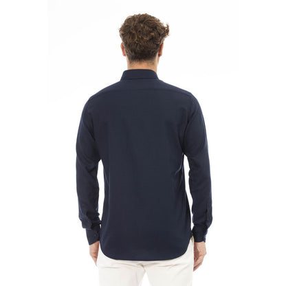 Baldinini Trend Blue Cotton Herrskjorta