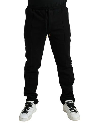 Dolce &amp; Gabbana Elegant Black Cotton Blend joggingbyxa