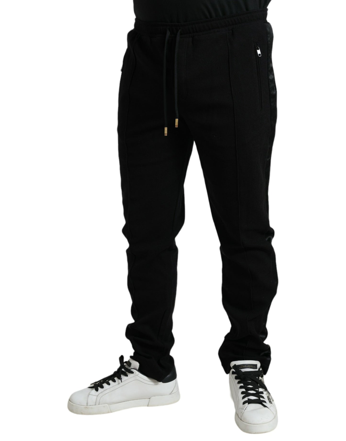 Dolce &amp; Gabbana Elegant Black Cotton Blend joggingbyxa