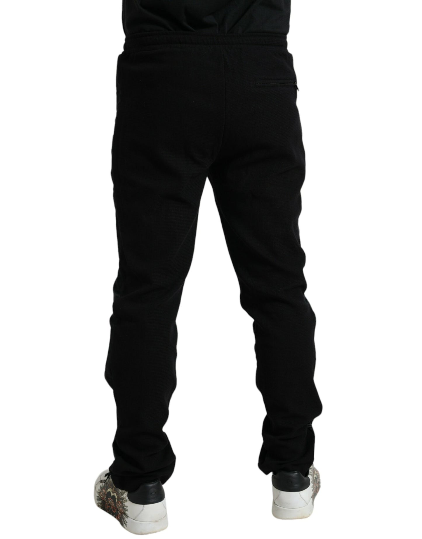 Dolce &amp; Gabbana Elegant Black Cotton Blend joggingbyxa