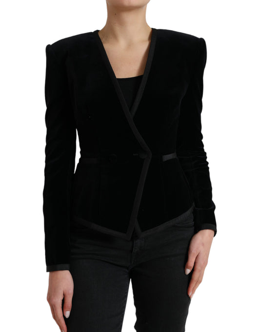 Dolce &amp; Gabbana elegant dubbelknäppt bomull-silke blazer