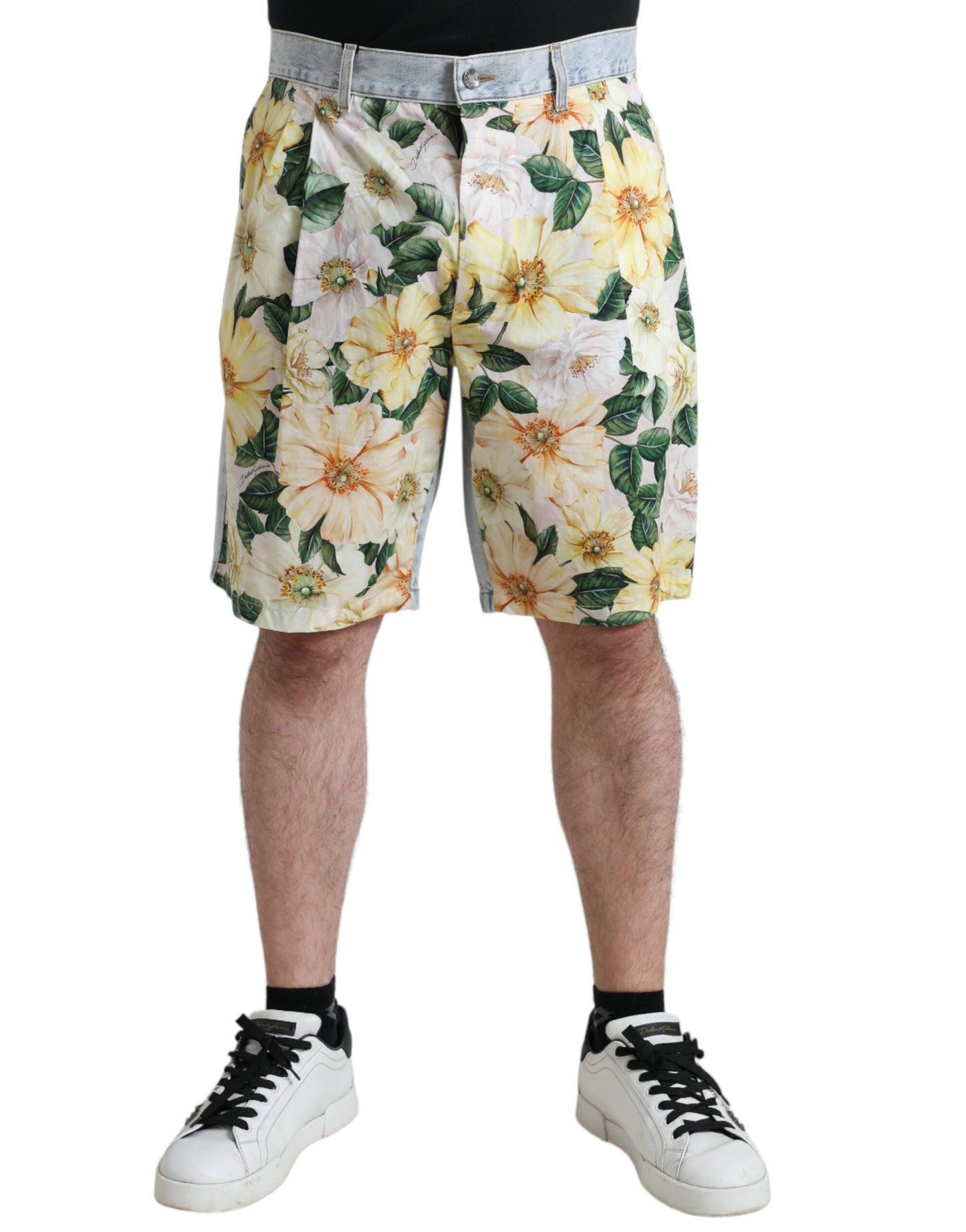 Dolce &amp; Gabbana flerfärgade Bermuda-shorts i bomull