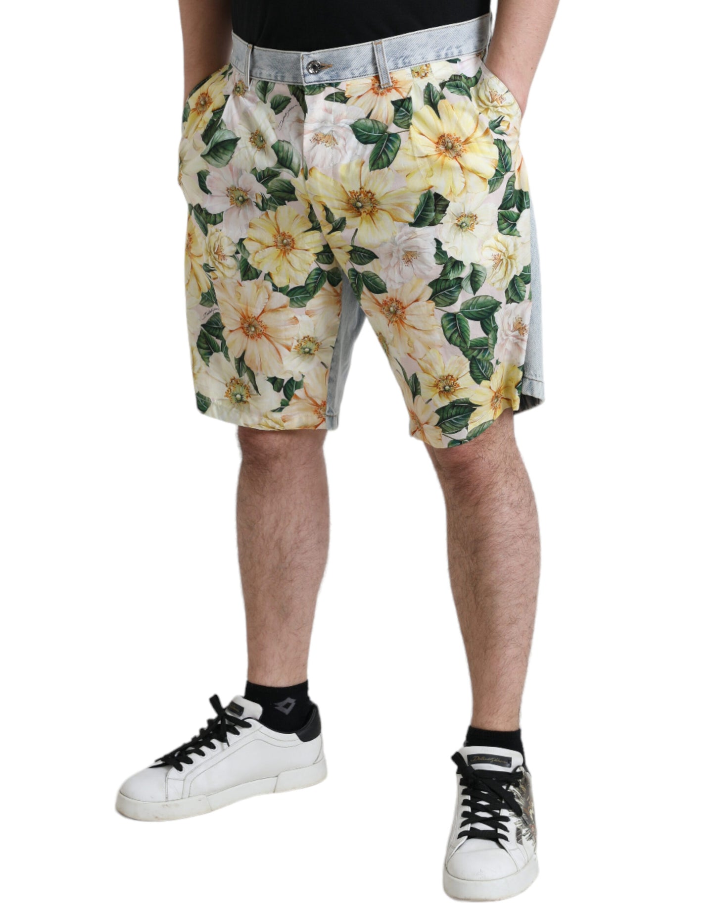 Dolce &amp; Gabbana flerfärgade Bermuda-shorts i bomull