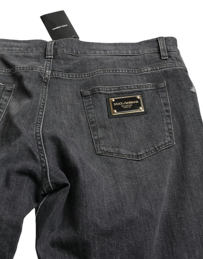 Dolce &amp; Gabbana Elegant Slim Fit trasiga denimjeans