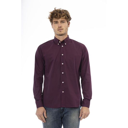 Camisa de algodón burdeos para hombre Baldinini Trend