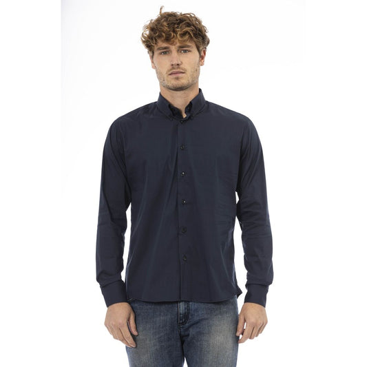 Camisa de algodón azul Baldinini Trend para hombre