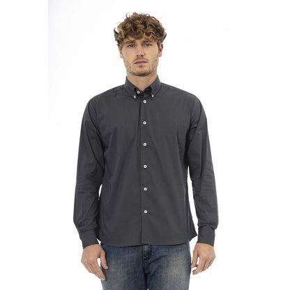 Camisa de algodón gris Baldinini Trend para hombre