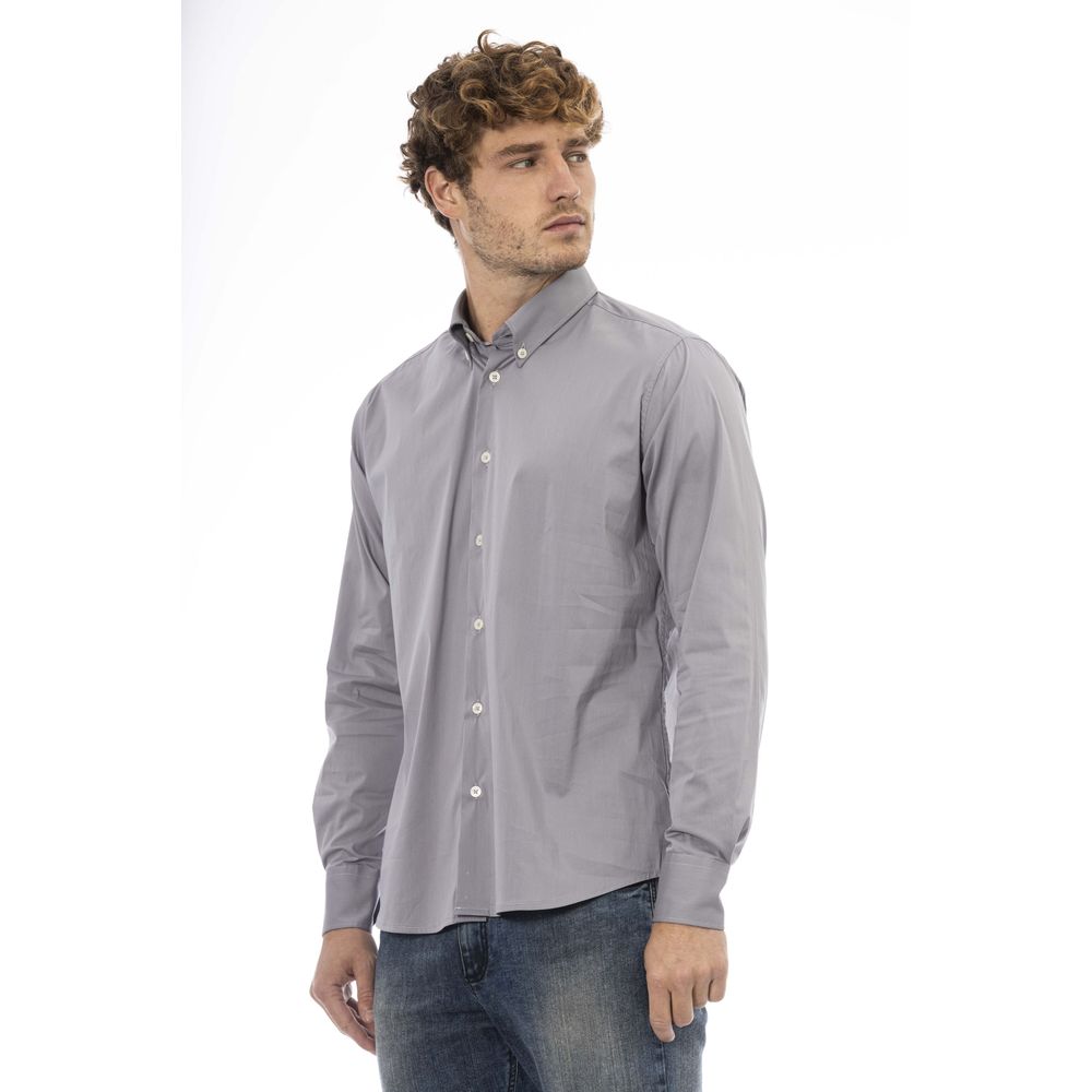 Camisa de algodón gris Baldinini Trend para hombre