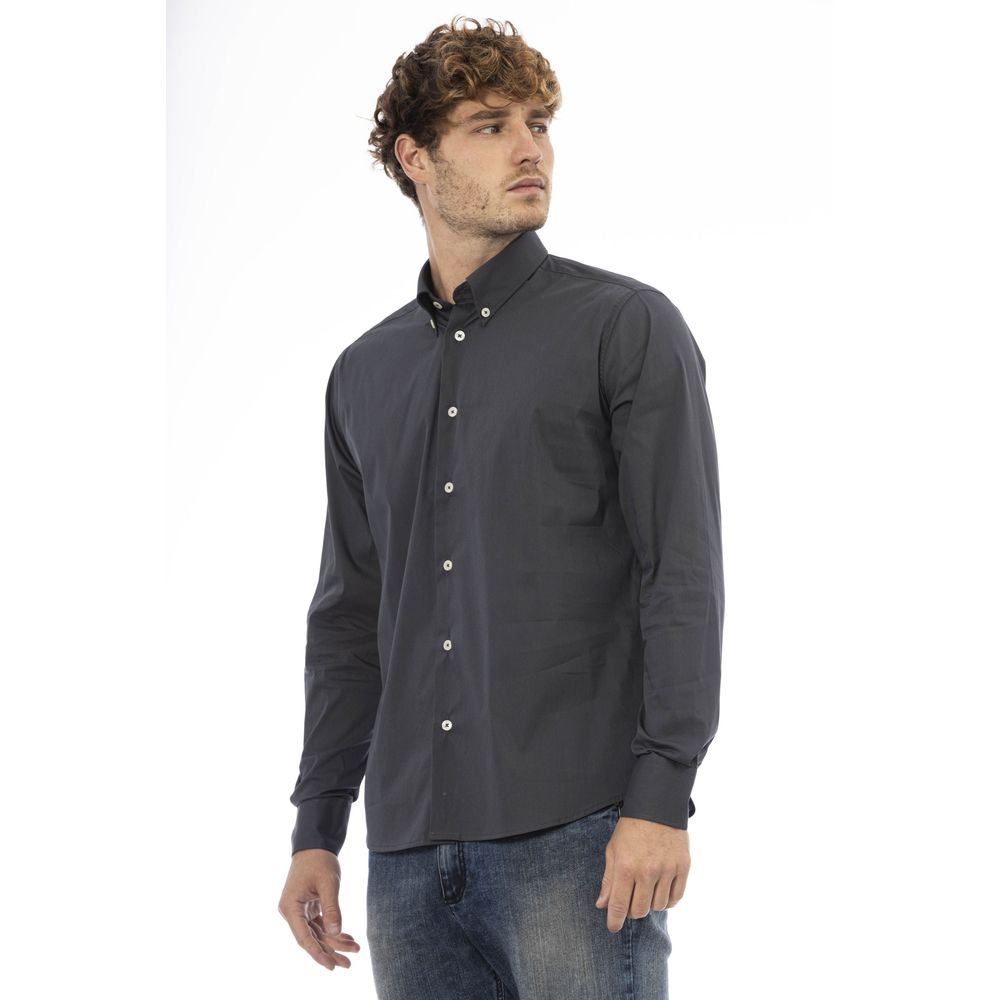 Camisa de algodón gris Baldinini Trend para hombre