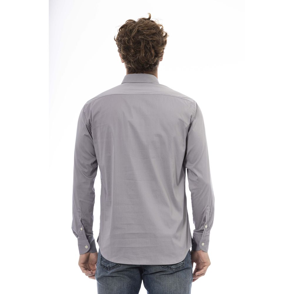 Camisa de algodón gris Baldinini Trend para hombre