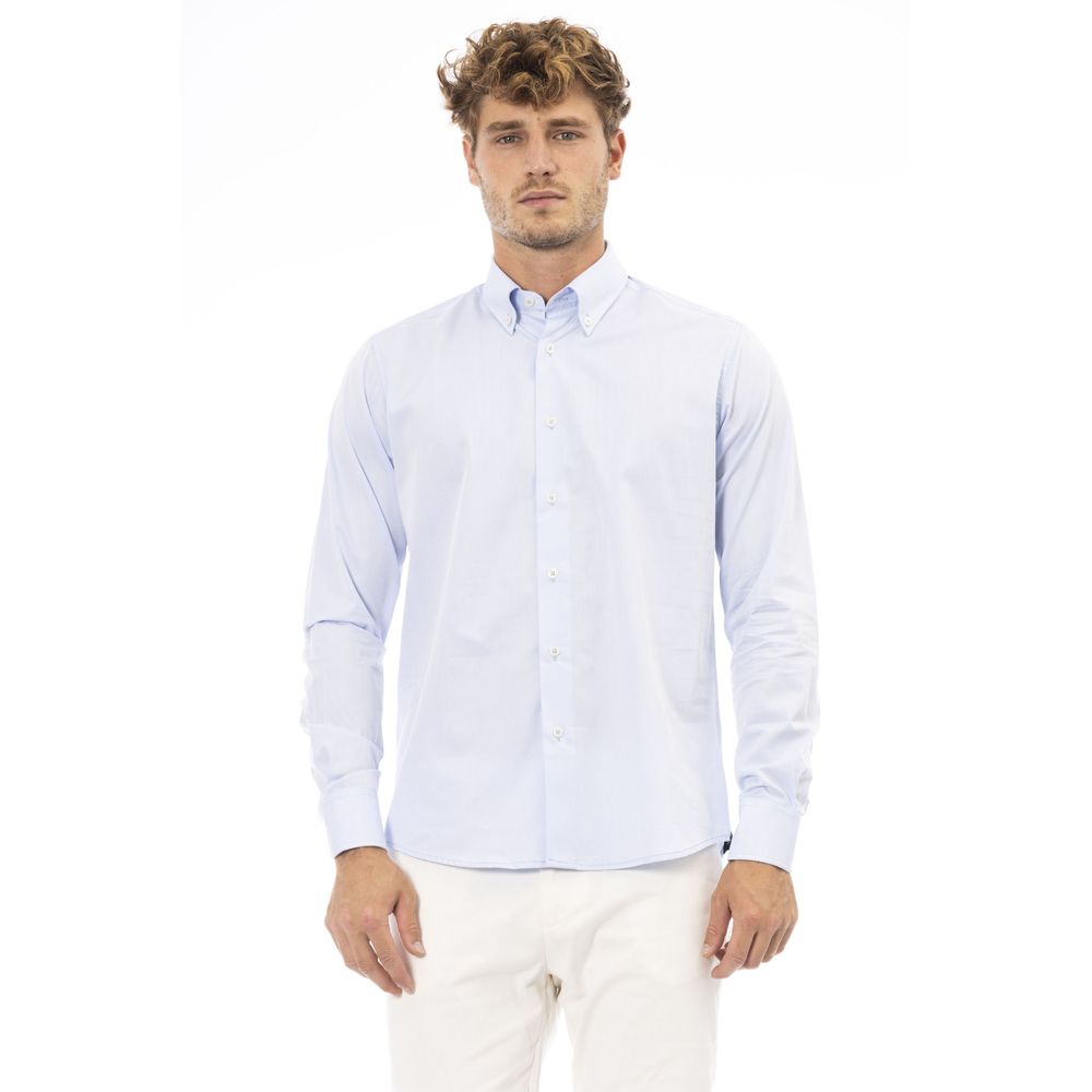 Camisa de algodón azul claro para hombre Baldinini Trend