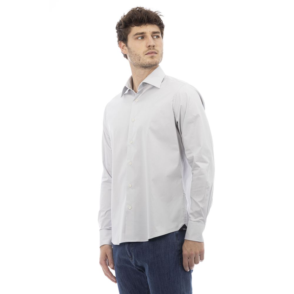 Camisa de algodón gris Baldinini Trend para hombre