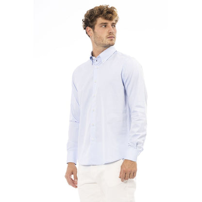 Camisa de algodón azul claro para hombre Baldinini Trend