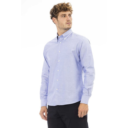 Baldinini Trend Blue Cotton Herrskjorta