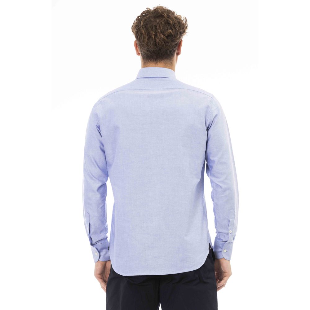 Baldinini Trend Blue Cotton Herrskjorta