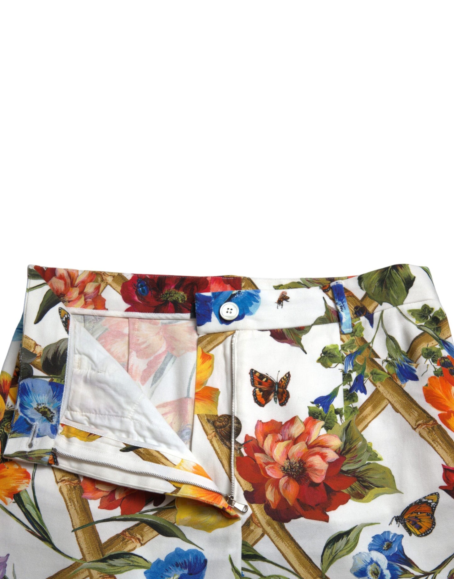 Pantalones de moda con cintura alta y estampado floral de Dolce &amp; Gabbana