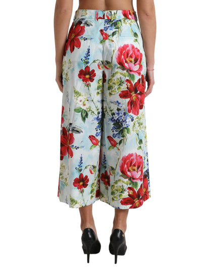 Pantalones de pierna ancha y cintura alta con estampado floral de Dolce &amp; Gabbana