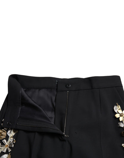 Dolce & Gabbana Elegant High Waist Floral Tapered Pants