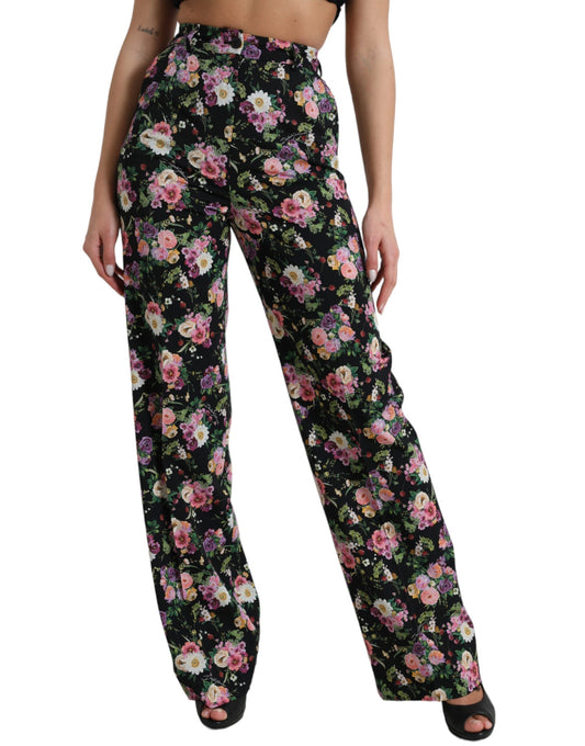 Pantalones de pierna ancha y cintura alta con estampado floral de Dolce &amp; Gabbana