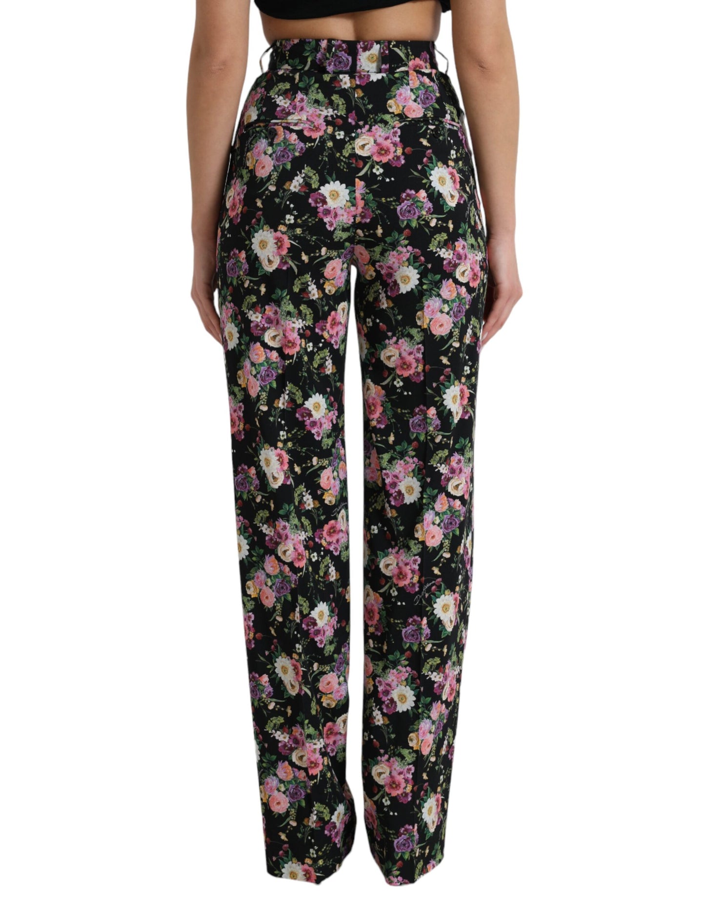 Pantalones de pierna ancha y cintura alta con estampado floral de Dolce &amp; Gabbana