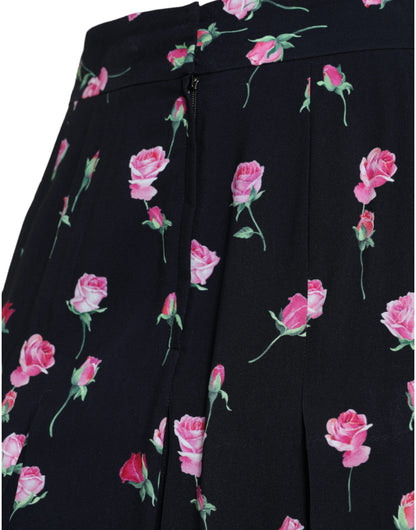 Falda elegante hasta la rodilla con corte en A y estampado floral de Dolce &amp; Gabbana