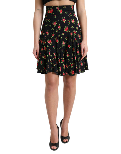 Minifalda floral de talle alto en forma de A de Dolce &amp; Gabbana