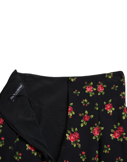 Minifalda floral de talle alto en forma de A de Dolce &amp; Gabbana