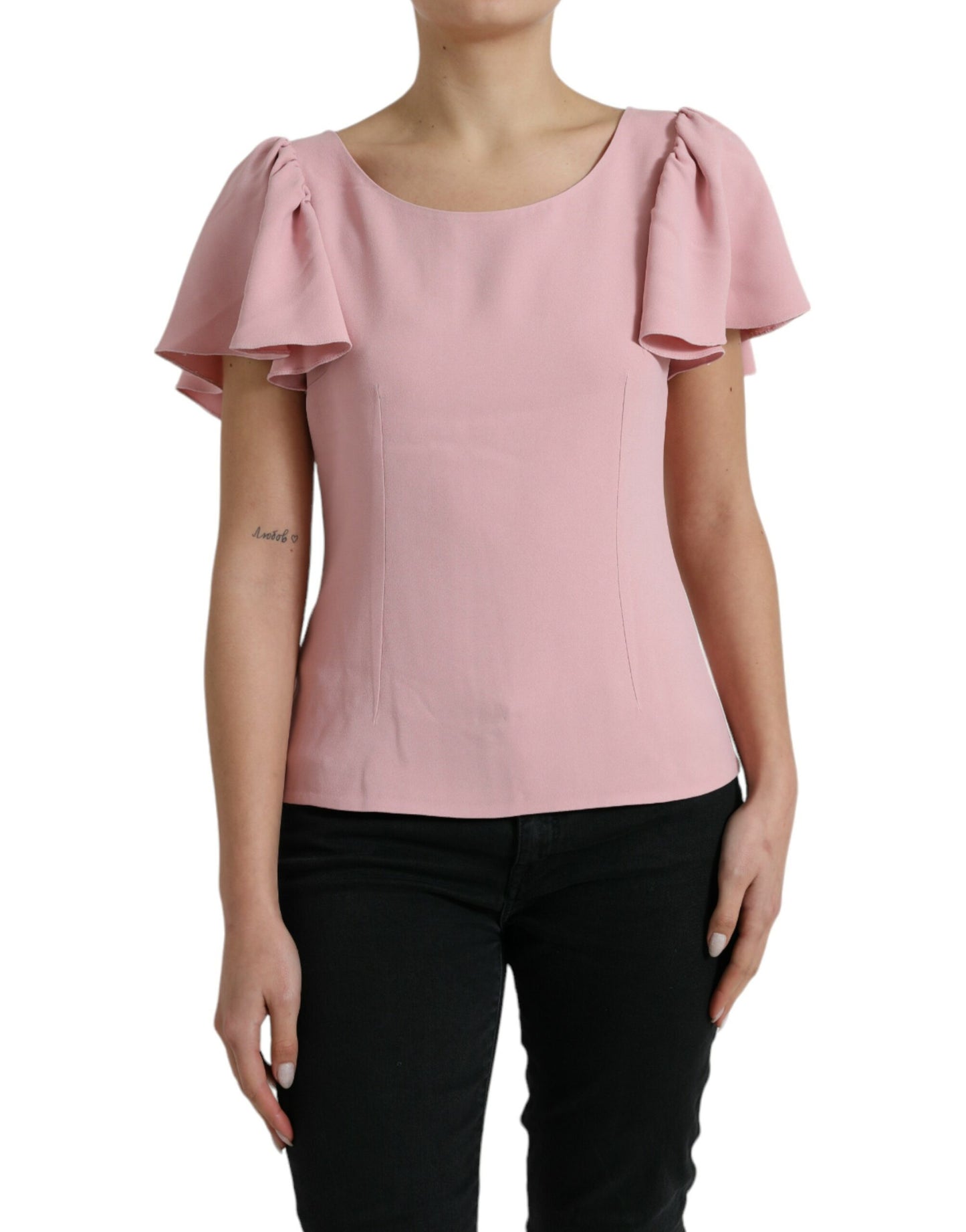 Dolce &amp; Gabbana Chic Pink Bell Sleeve Top