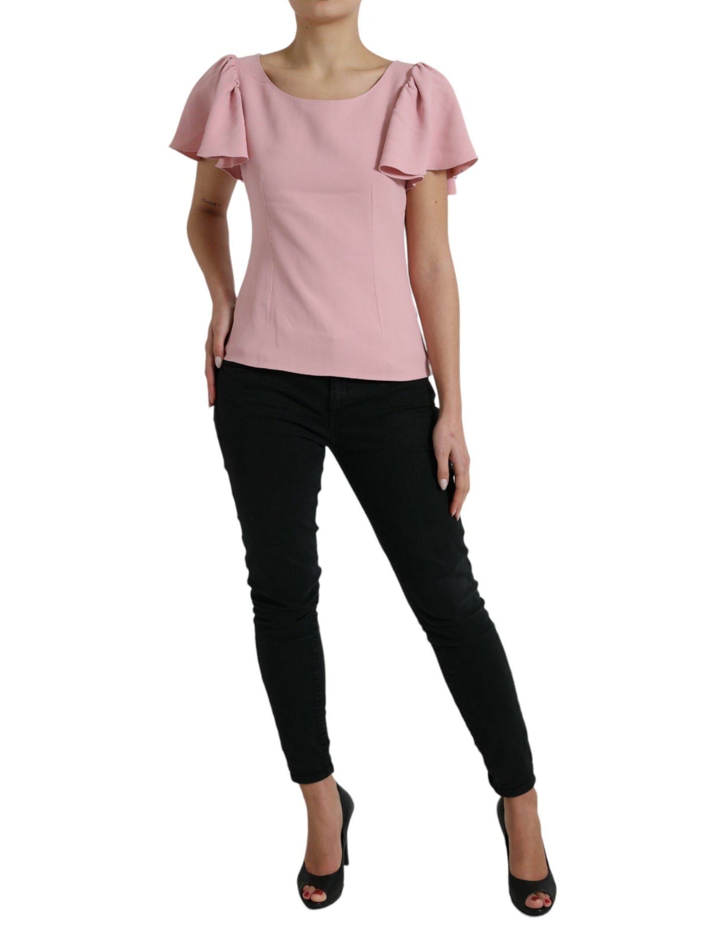 Dolce &amp; Gabbana Chic Pink Bell Sleeve Top