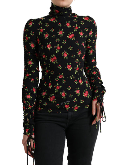 Dolce &amp; Gabbana Elegant Floral Silk Blend Top