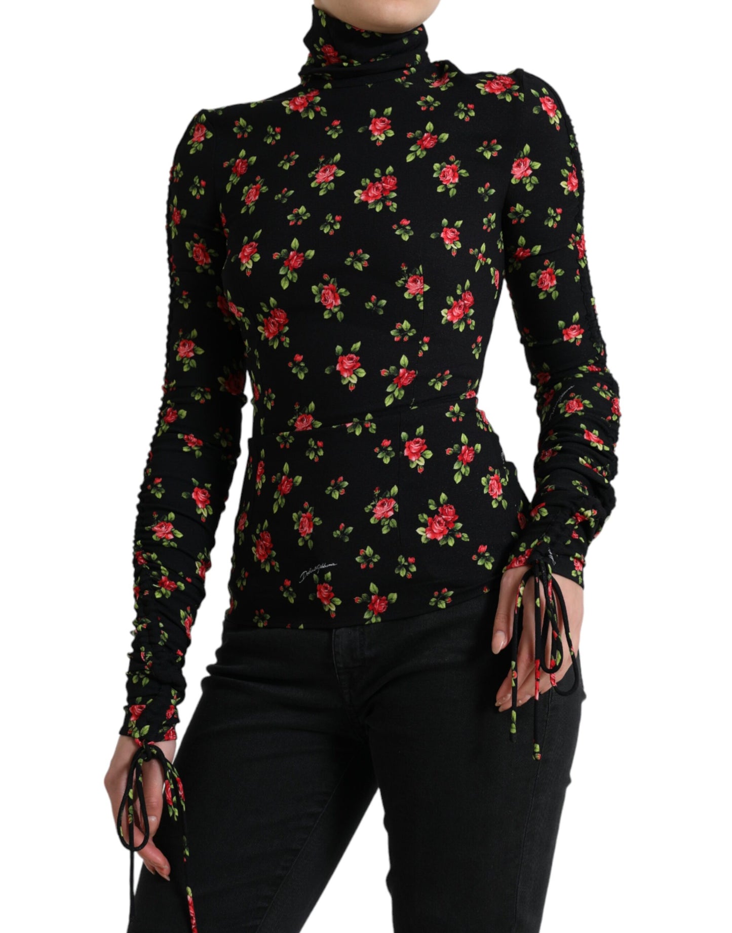 Dolce &amp; Gabbana Elegant Floral Silk Blend Top