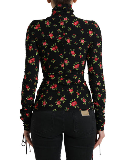 Dolce &amp; Gabbana Elegant Floral Silk Blend Top