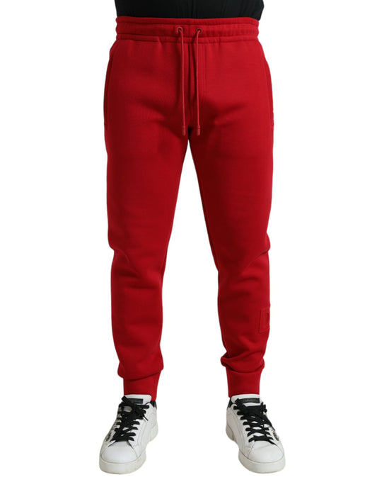 Dolce &amp; Gabbana Sizzling Red Cotton Blend joggingbyxor