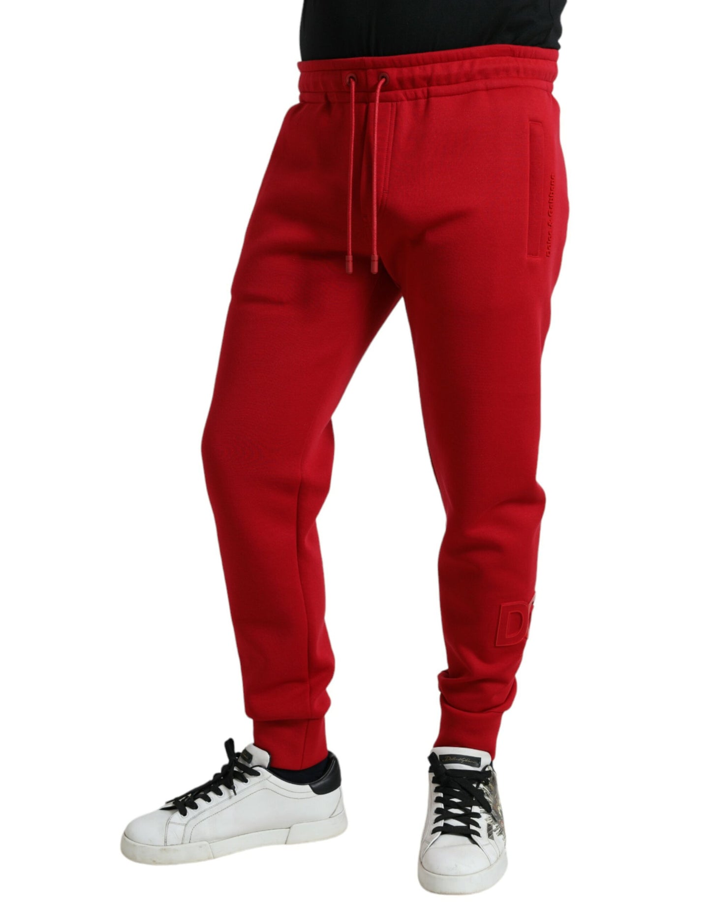 Dolce &amp; Gabbana Sizzling Red Cotton Blend joggingbyxor