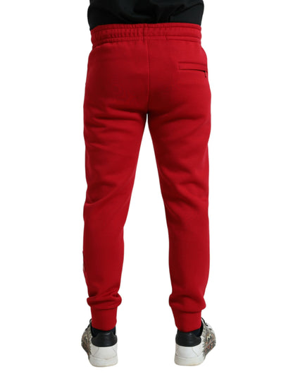 Dolce &amp; Gabbana Sizzling Red Cotton Blend joggingbyxor