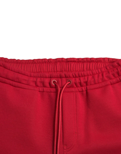 Dolce &amp; Gabbana Sizzling Red Cotton Blend joggingbyxor