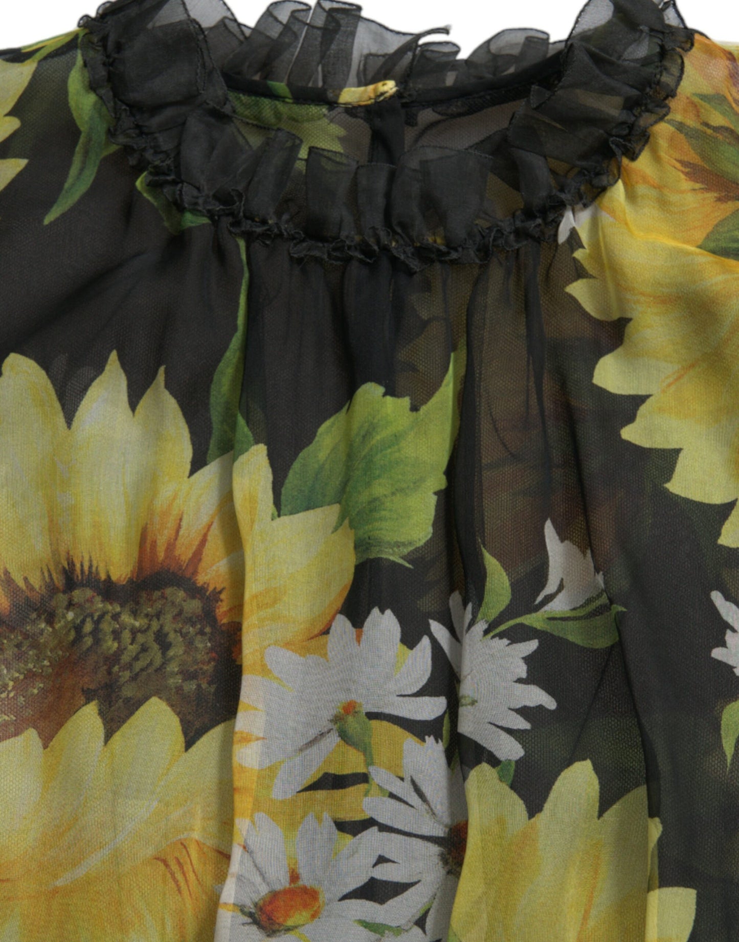 Dolce & Gabbana Elegant Sunflower Silk Maxi Dress