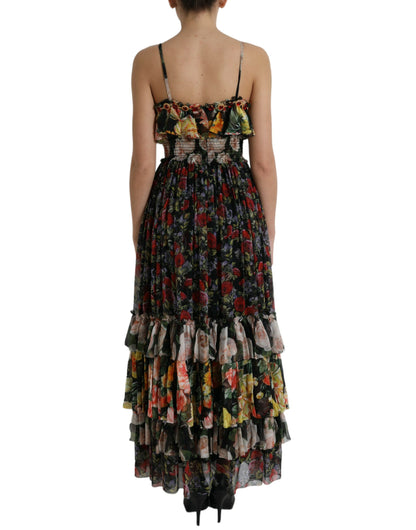 Dolce &amp; Gabbana Vibrant Silk Floral Maxiklänning