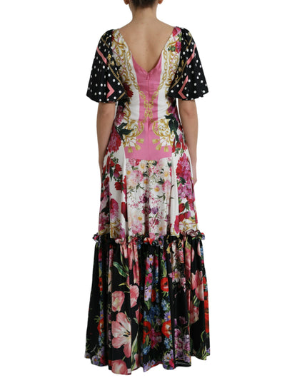 Dolce &amp; Gabbana Elegant Floral Silk Maxiklänning