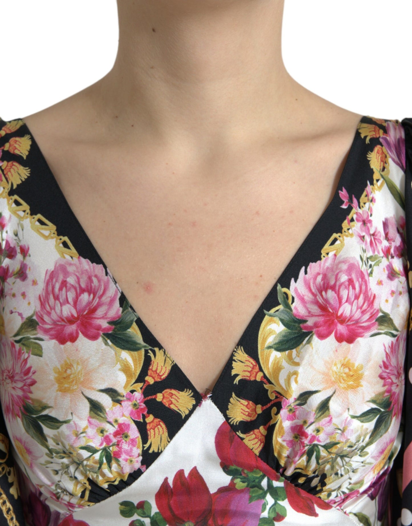 Dolce &amp; Gabbana Elegant Floral Silk Maxiklänning