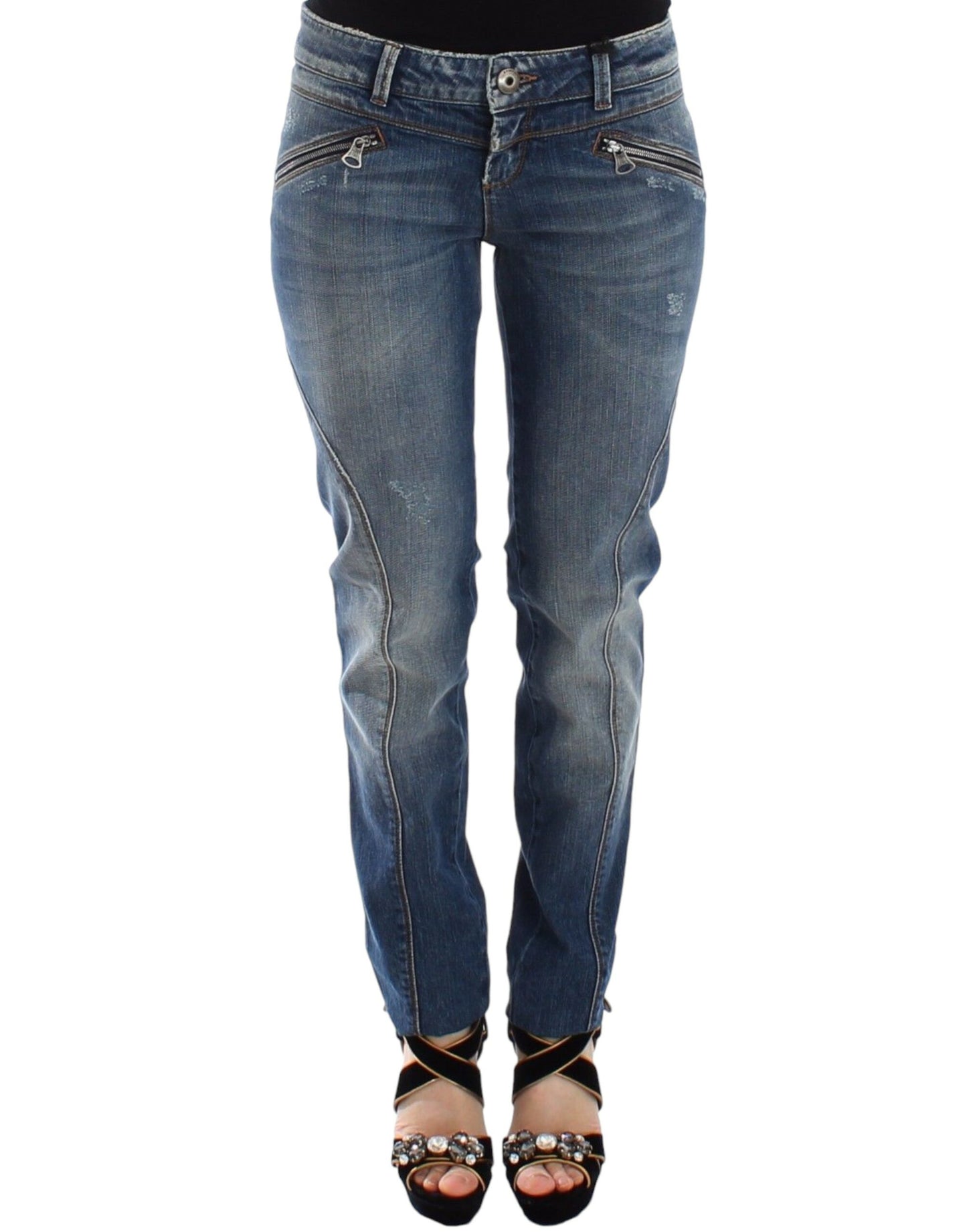 Ermanno Scervino Chic Slim-Fit jeans i blå denim