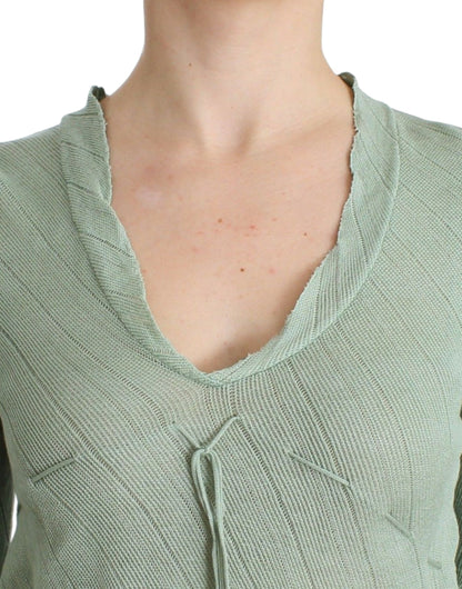 Top de punto verde elegante de Ermanno Scervino: elegancia etérea