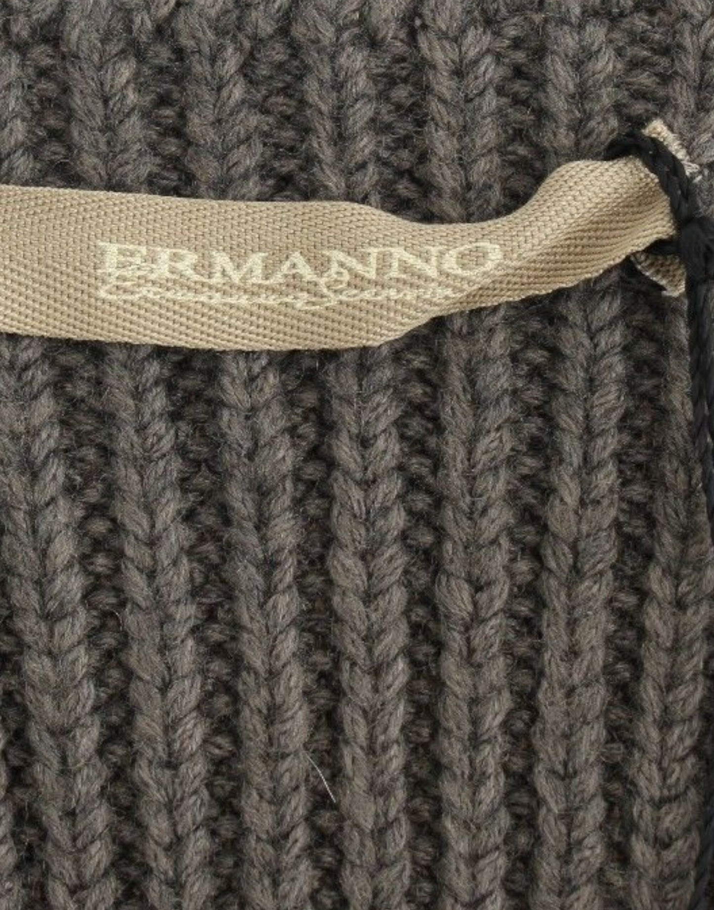 Ermanno Scervino Chic grå stickad topp med rund hals