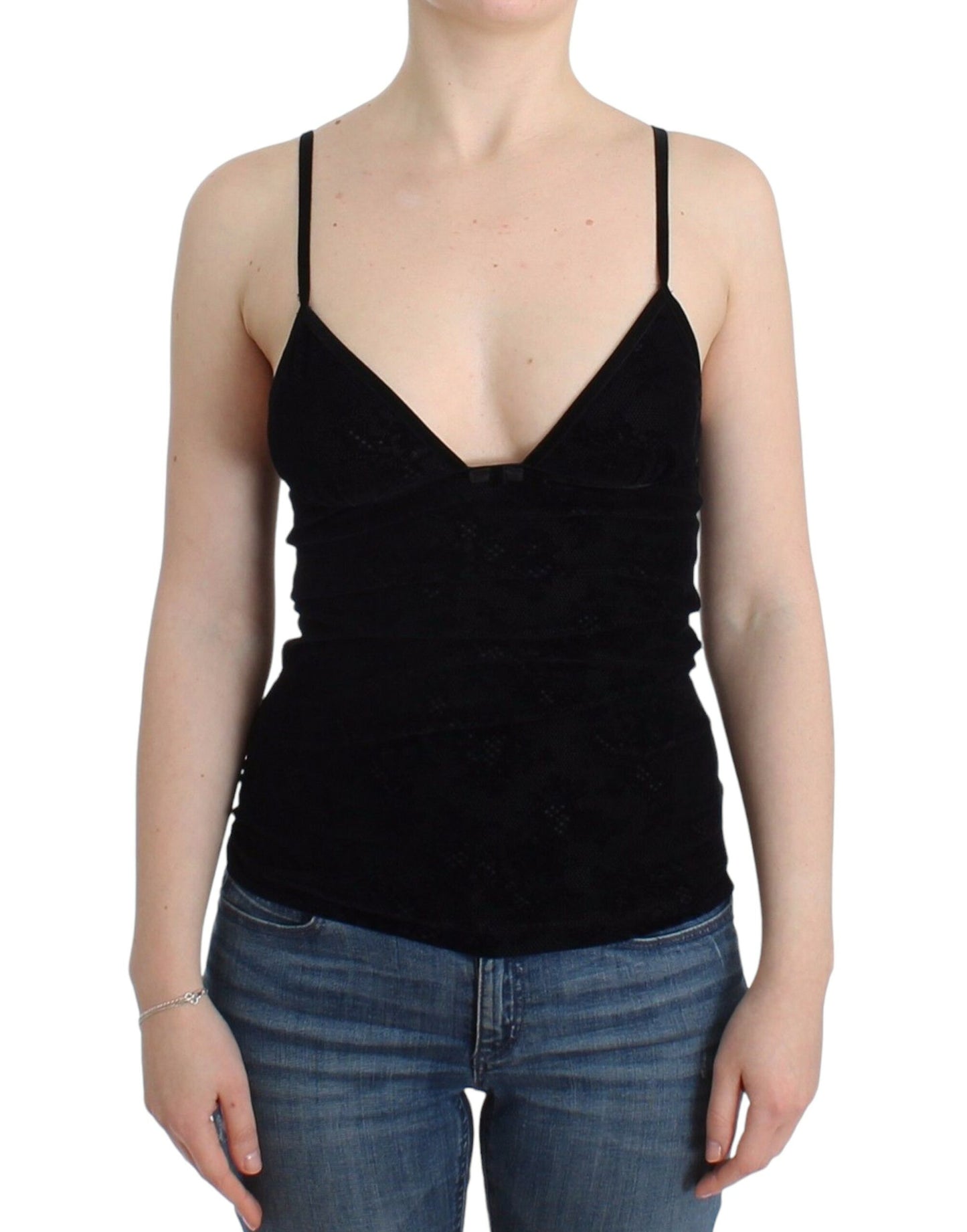 Ermanno Scervino Elegant Black Cami Underkläder Topp