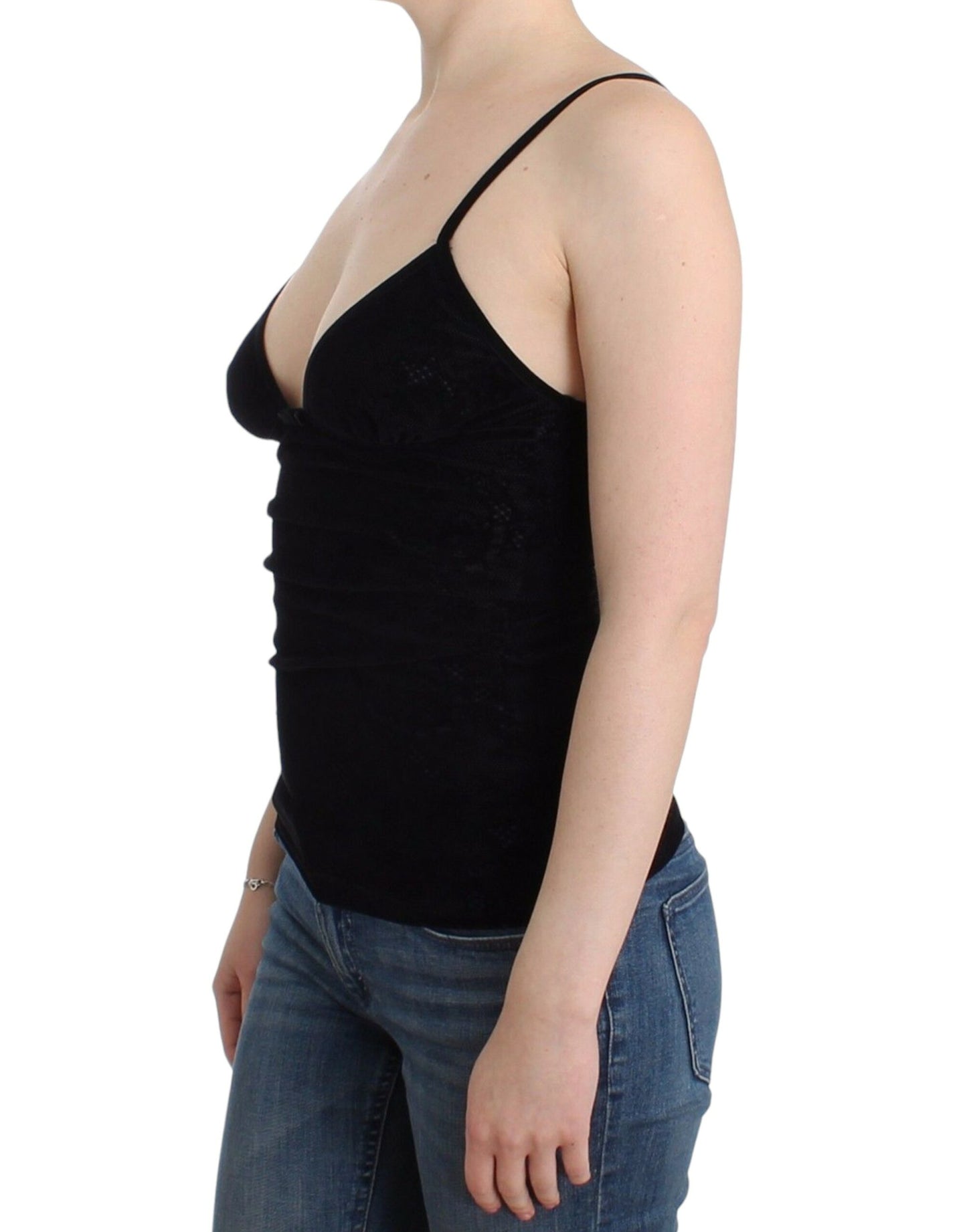 Ermanno Scervino Elegant Black Cami Underkläder Topp